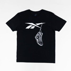 Reebok Men Practice Logo Sneaker Graphic T-Shirt Black Size XL